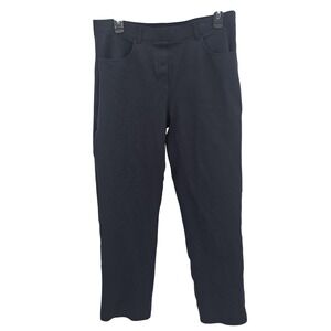 Quince Pants Womens Large Navy Blue Ponte Straight Leg Work Trousers‎ Stretch